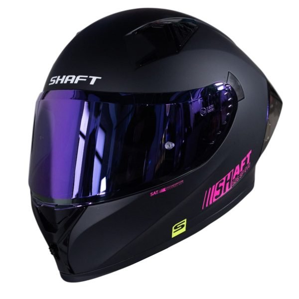 Casco de moto Shaft 526SP solid Negro m fucsia integral