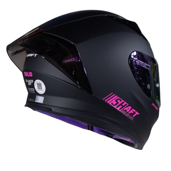 Casco de moto Shaft 526SP solid Negro m fucsia integral - Imagen 2
