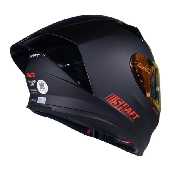 Casco de moto Shaft 526SP solid Negro rojo integral - Imagen 2