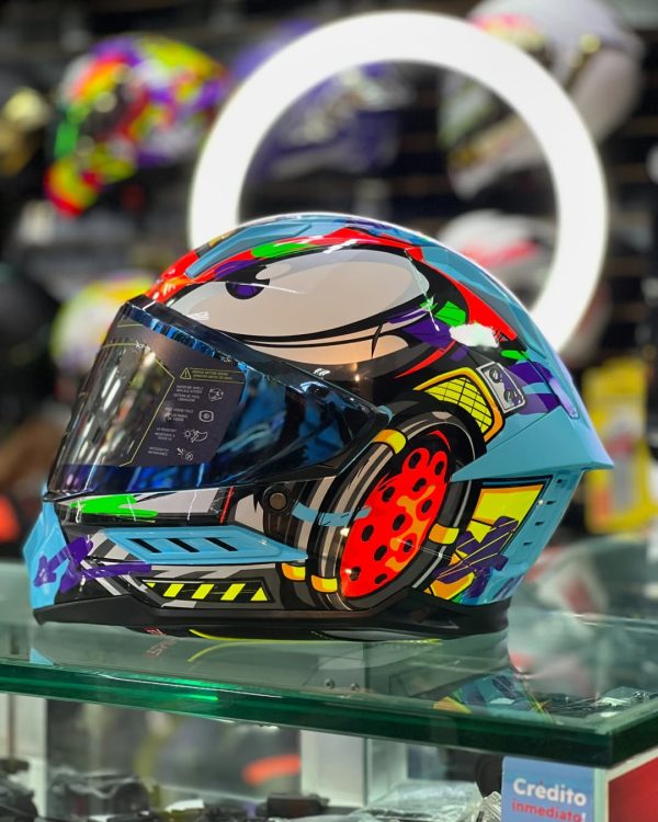 Casco moto Shaft 595 Stroke Azul Cl Integral - Imagen 9