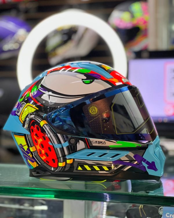 Casco moto Shaft 595 Stroke Azul Cl Integral - Imagen 8