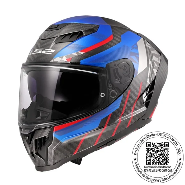 Casco Carbono LS2 FF807 Dragon C Trax Azul - Imagen 2