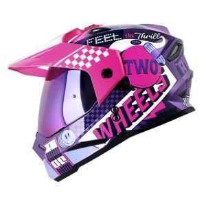 Casco Moto HRO MX-330DV Bye Bye Morado Fucsia