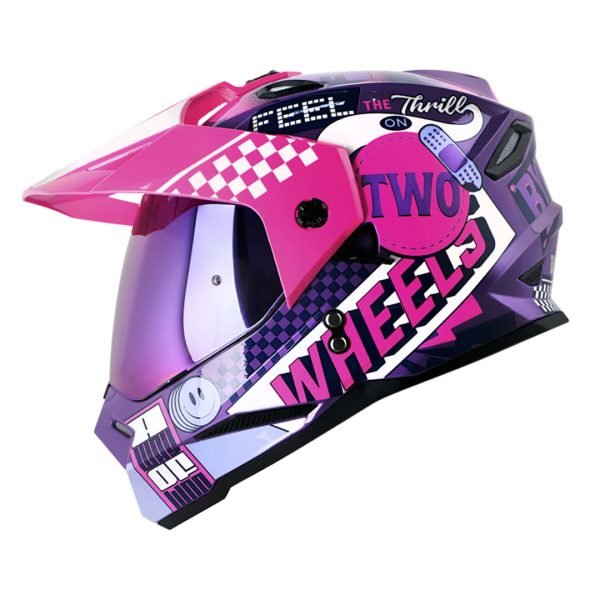 Casco Moto HRO MX-330DV Bye Bye Morado Fucsia