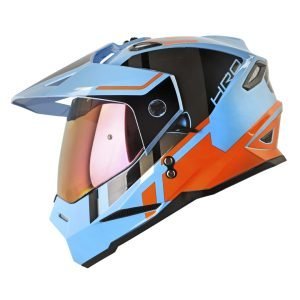 Casco Moto HRO MX-330DV Dry Azul Naranja