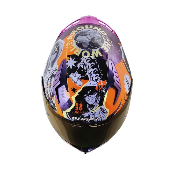 Casco de moto Shaft 526SP Llage Camaleon naranja - Imagen 2