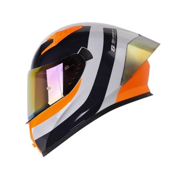 Casco de moto Shaft 526SP Narkan gris naranja
