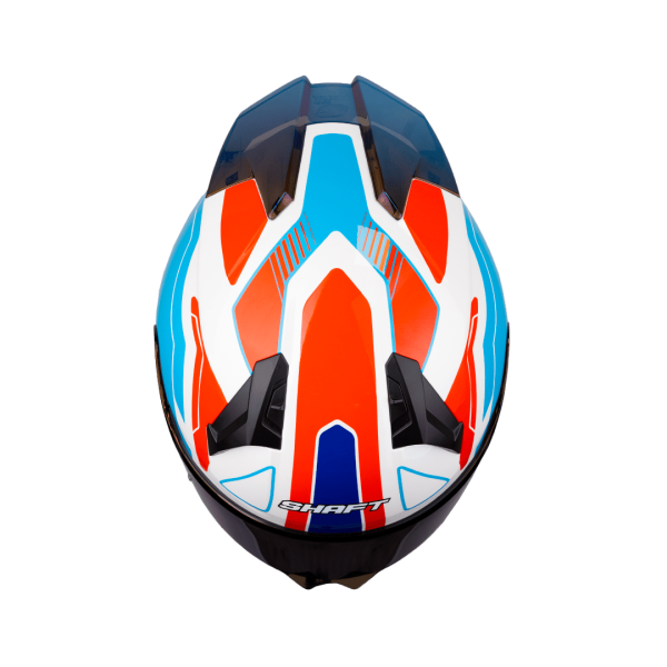Casco Shaft SH-560 Evo Chaos Blanco Rojo Azul + Mica de regalo - Imagen 3