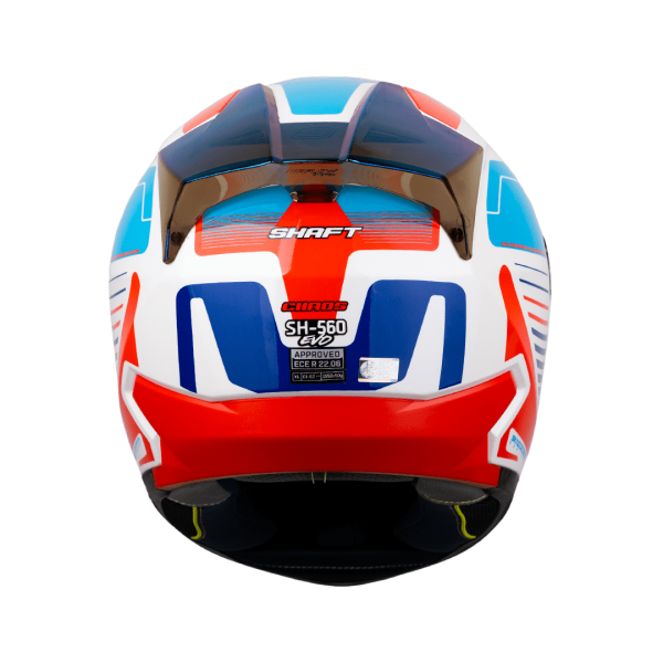 Casco Shaft SH-560 Evo Chaos Blanco Rojo Azul + Mica de regalo - Imagen 4