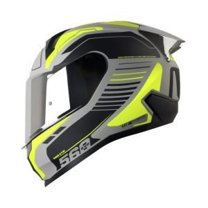Casco Shaft SH-560 Evo Chaos Gris Amarillo + Mica de regalo