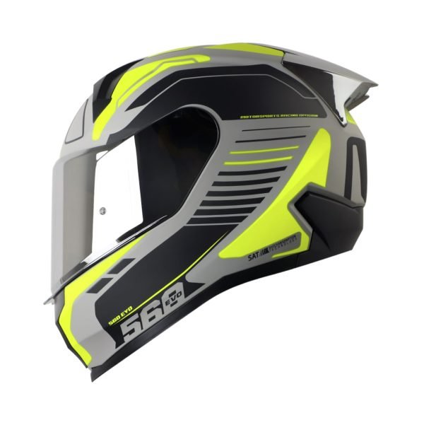 Casco Shaft SH-560 Evo Chaos Gris Amarillo + Mica de regalo