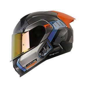 Casco Shaft SH-560 Evo Chief Azul Cromado + Mica de regalo