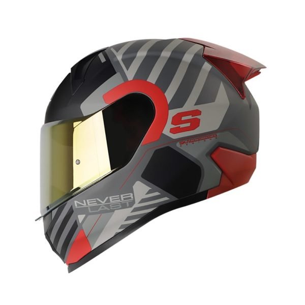 Casco Shaft SH-560 Evo Follou Gris Rojo + Mica de regalo