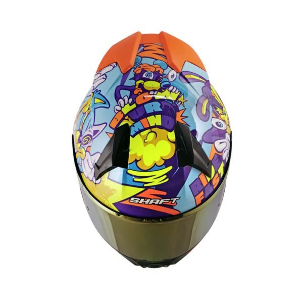 Casco Shaft SH-560 Evo Melo Azul Naranja + Mica de regalo - Imagen 2