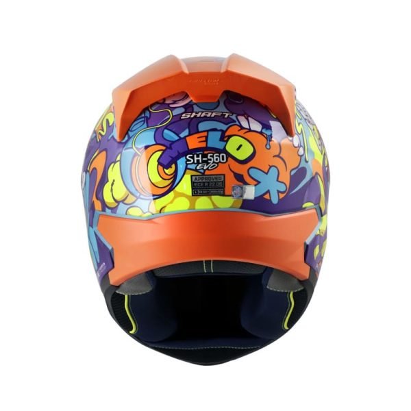 Casco Shaft SH-560 Evo Melo Azul Naranja + Mica de regalo - Imagen 3