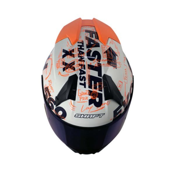 Casco Shaft SH-560 Evo Notes Gris Naranja + Mica de regalo - Imagen 2