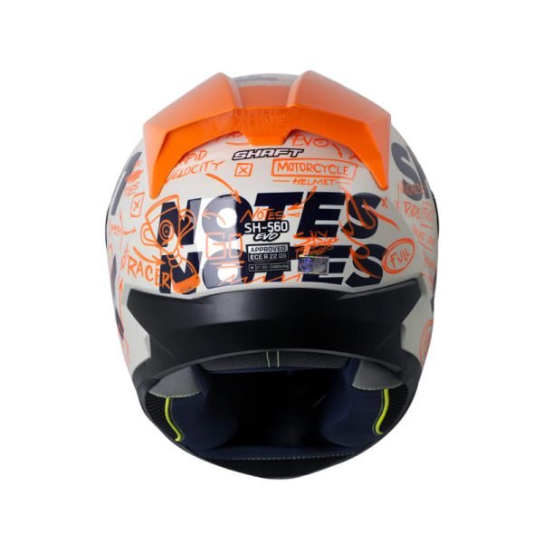 Casco Shaft SH-560 Evo Notes Gris Naranja + Mica de regalo - Imagen 3