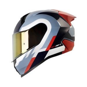 Casco Shaft SH-560 Evo Wuoki Blanco Rojo + Mica de regalo