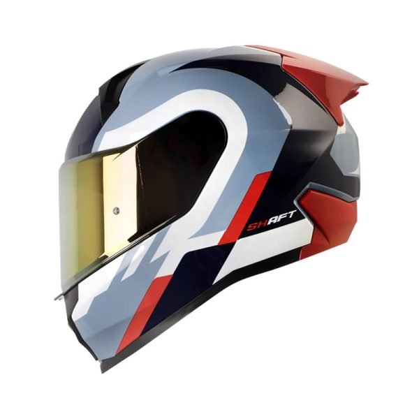 Casco Shaft SH-560 Evo Wuoki Blanco Rojo + Mica de regalo
