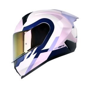 Casco Shaft SH-560 Evo Wuoki Blanco Morado + Mica de regalo