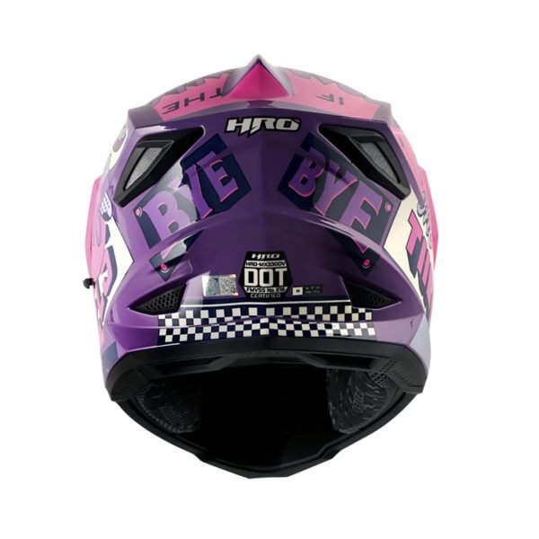 Casco Moto HRO MX-330DV Bye Bye Morado Fucsia - Imagen 2