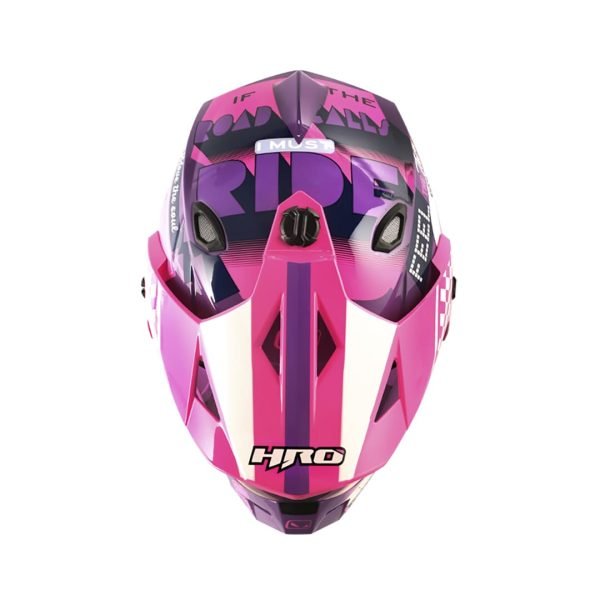 Casco Moto HRO MX-330DV Bye Bye Morado Fucsia - Imagen 3