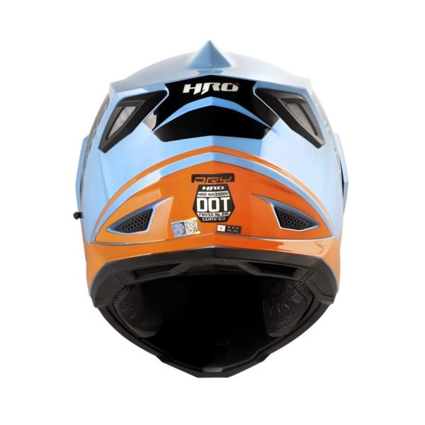 Casco Moto HRO MX-330DV Dry Azul Naranja - Imagen 4