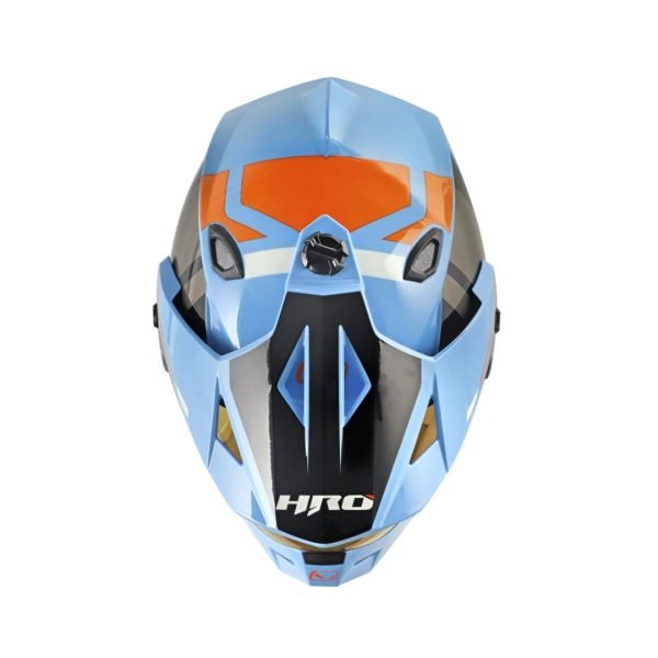 Casco Moto HRO MX-330DV Dry Azul Naranja - Imagen 5