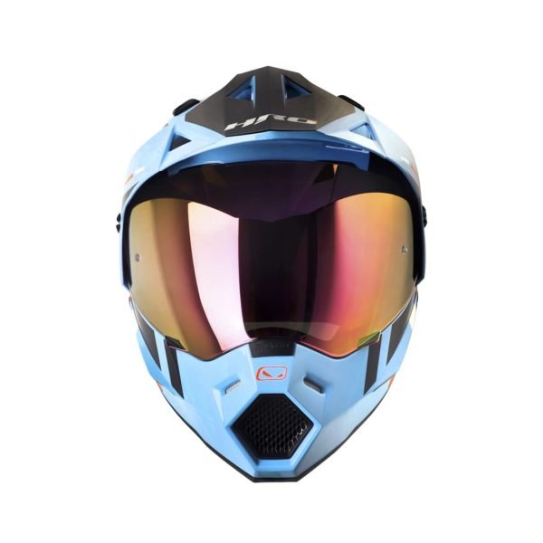 Casco Moto HRO MX-330DV Dry Azul Naranja - Imagen 2