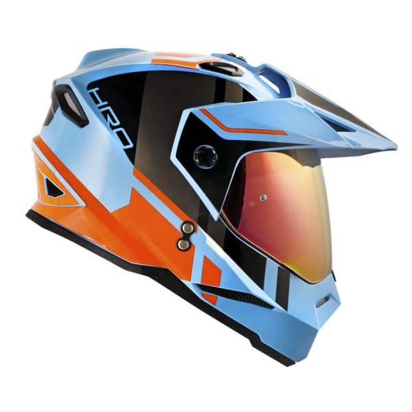 Casco Moto HRO MX-330DV Dry Azul Naranja - Imagen 3