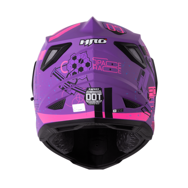 Casco Moto HRO MX-330DV Space Race Morado Fucsia - Imagen 2