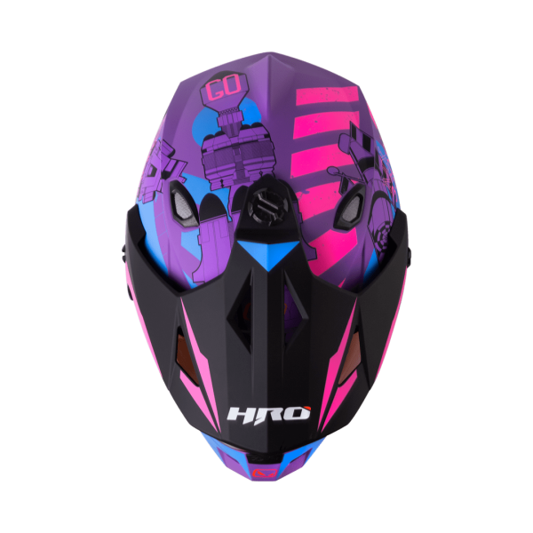 Casco Moto HRO MX-330DV Space Race Morado Fucsia - Imagen 3