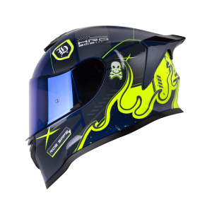Casco Moto HRO 506 Mask Azul Amarillo