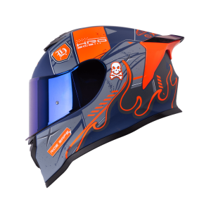 Casco Moto HRO 506 Citak Azul Naranja