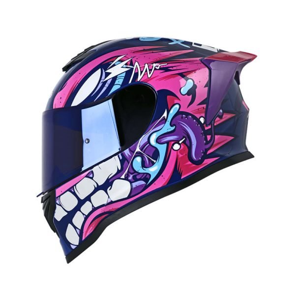 Casco Moto HRO 506 Mask Azul Fucsia