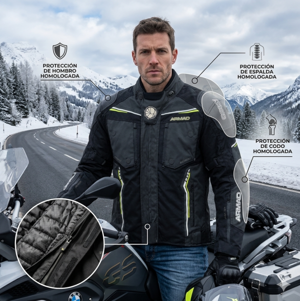 Chaqueta Moto Armad 2057 Gr Larga Invierno - Imagen 3