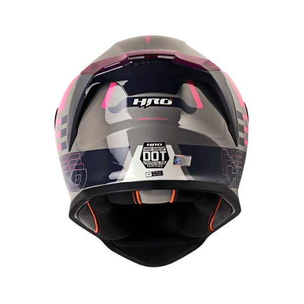 Casco moto HRO 506 Crudo Gris Fucsia - Imagen 3