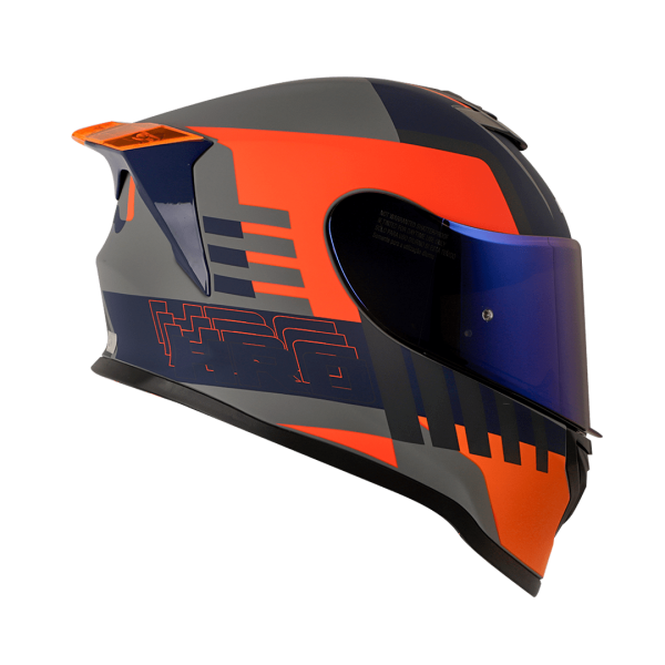 Casco moto HRO 506 Crudo Gris Naranja - Imagen 3