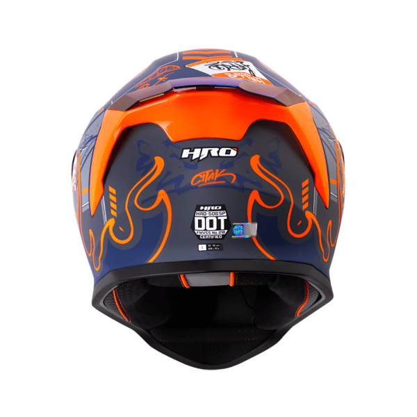 Casco Moto HRO 506 Citak Azul Naranja - Imagen 2