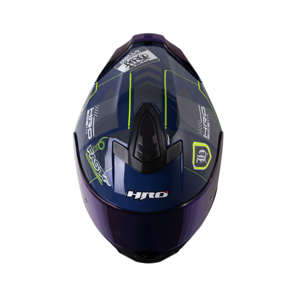 Casco Moto HRO 506 Mask Azul Amarillo - Imagen 4
