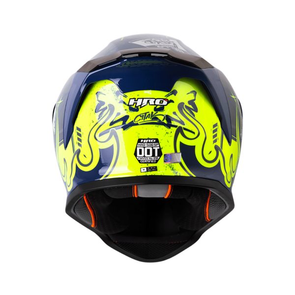 Casco Moto HRO 506 Mask Azul Amarillo - Imagen 3
