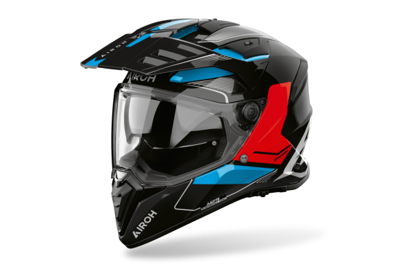 Casco Para Moto Airoh Bandit Tune Azul Rojo Brillo