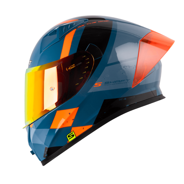 Casco de moto Shaft 526SP Bandox azul naranja
