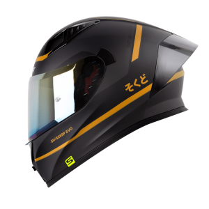 Casco de moto Shaft 526SP Nihon negro dorado