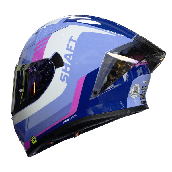 Casco de moto Shaft 526SP Triumph morado - Imagen 4