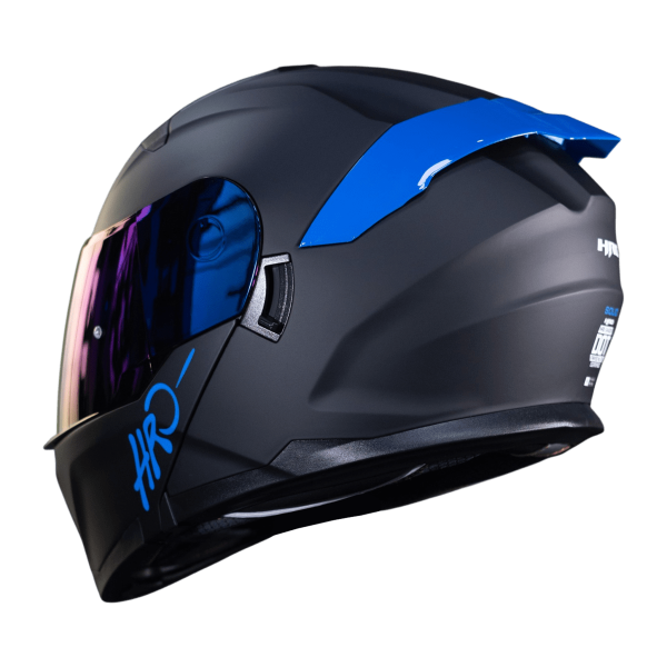 Casco Abatible Moto HRO 3440Dv Solid Negro Azul - Imagen 4