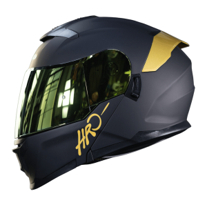 Casco Abatible Moto HRO 3440Dv Solid Negro Dorado