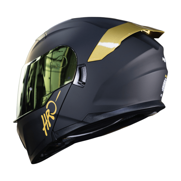 Casco Abatible Moto HRO 3440Dv Solid Negro Dorado - Imagen 4