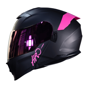 Casco Abatible Moto HRO 3440Dv Solid Negro Fucsia