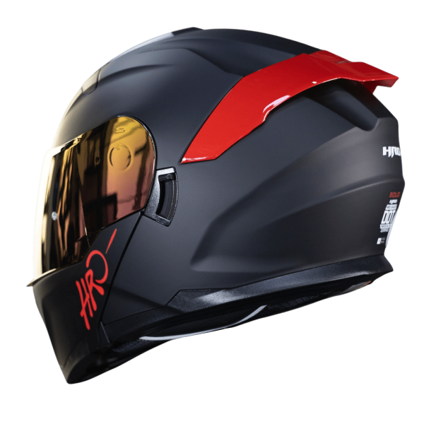 Casco Abatible Moto HRO 3440Dv Solid Negro Rojo - Imagen 4